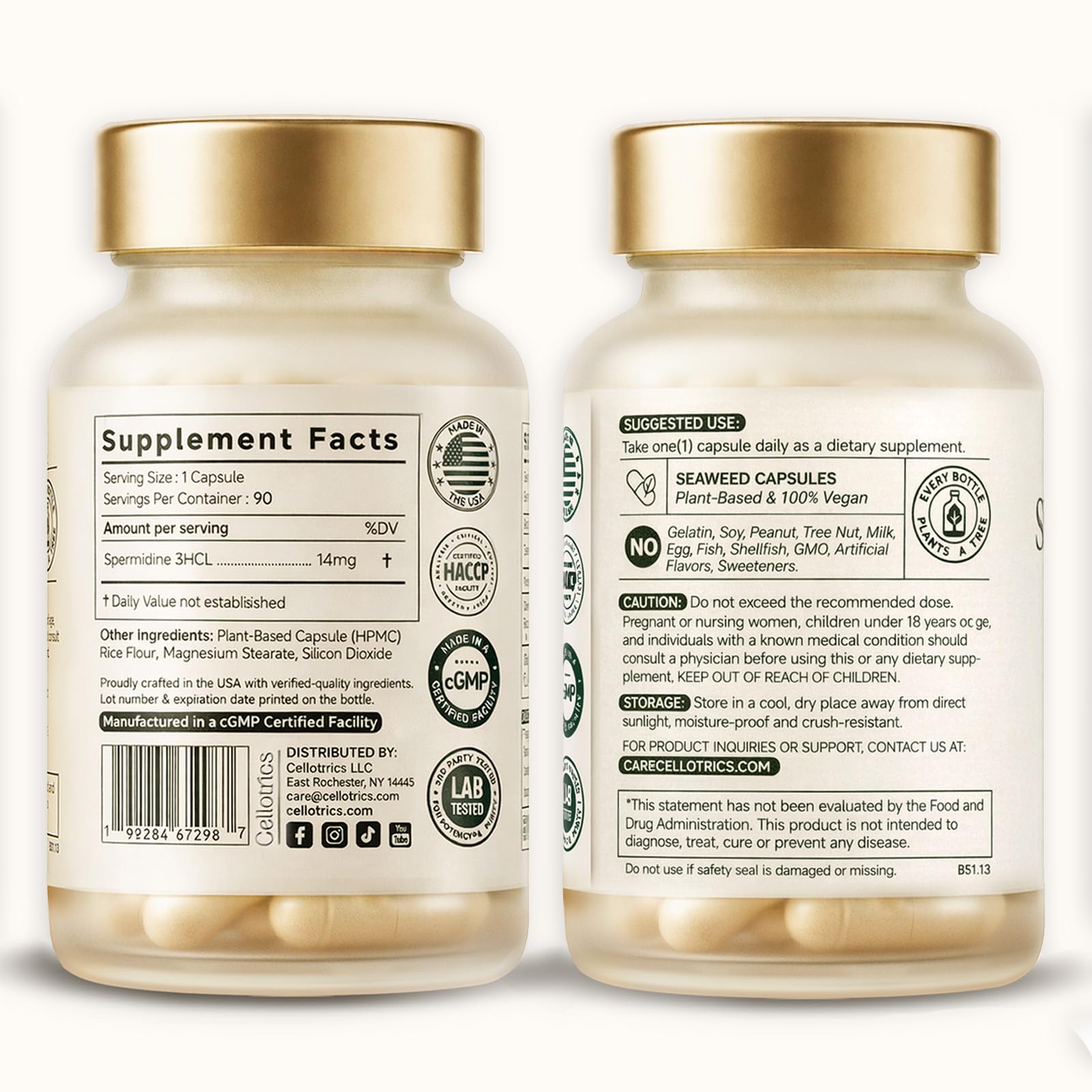 CELLOTRICS Spermidine 14mg 3HCl capsules with measuring spoon