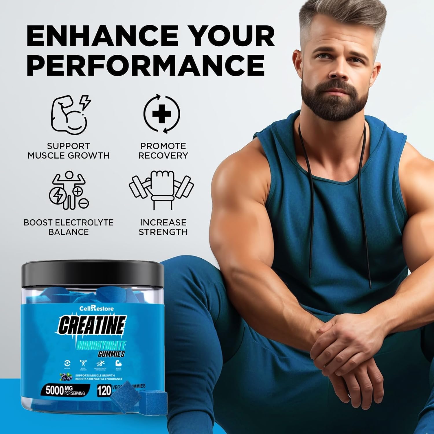 CellRestore Creatine Gummies nutritional information label