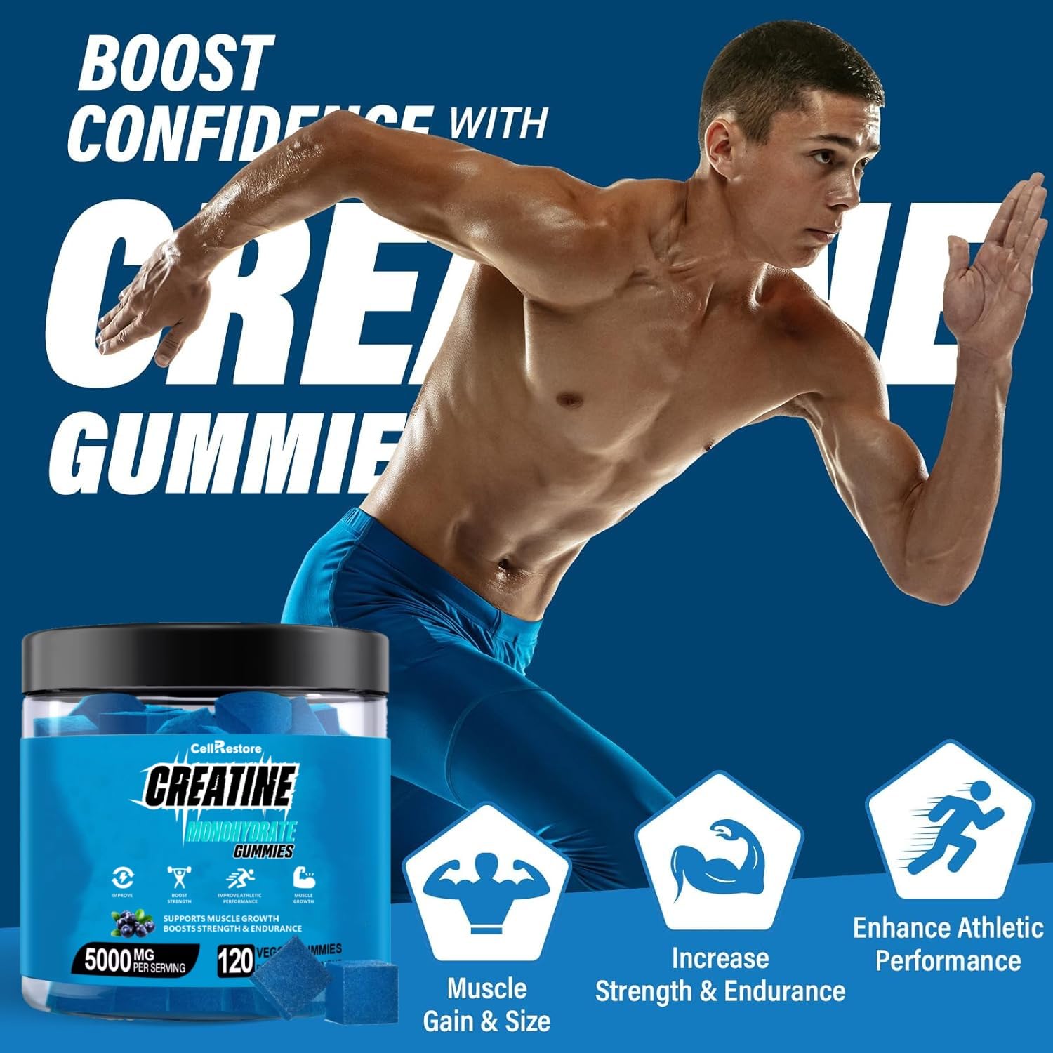 CellRestore Creatine Gummies showing individual gummies