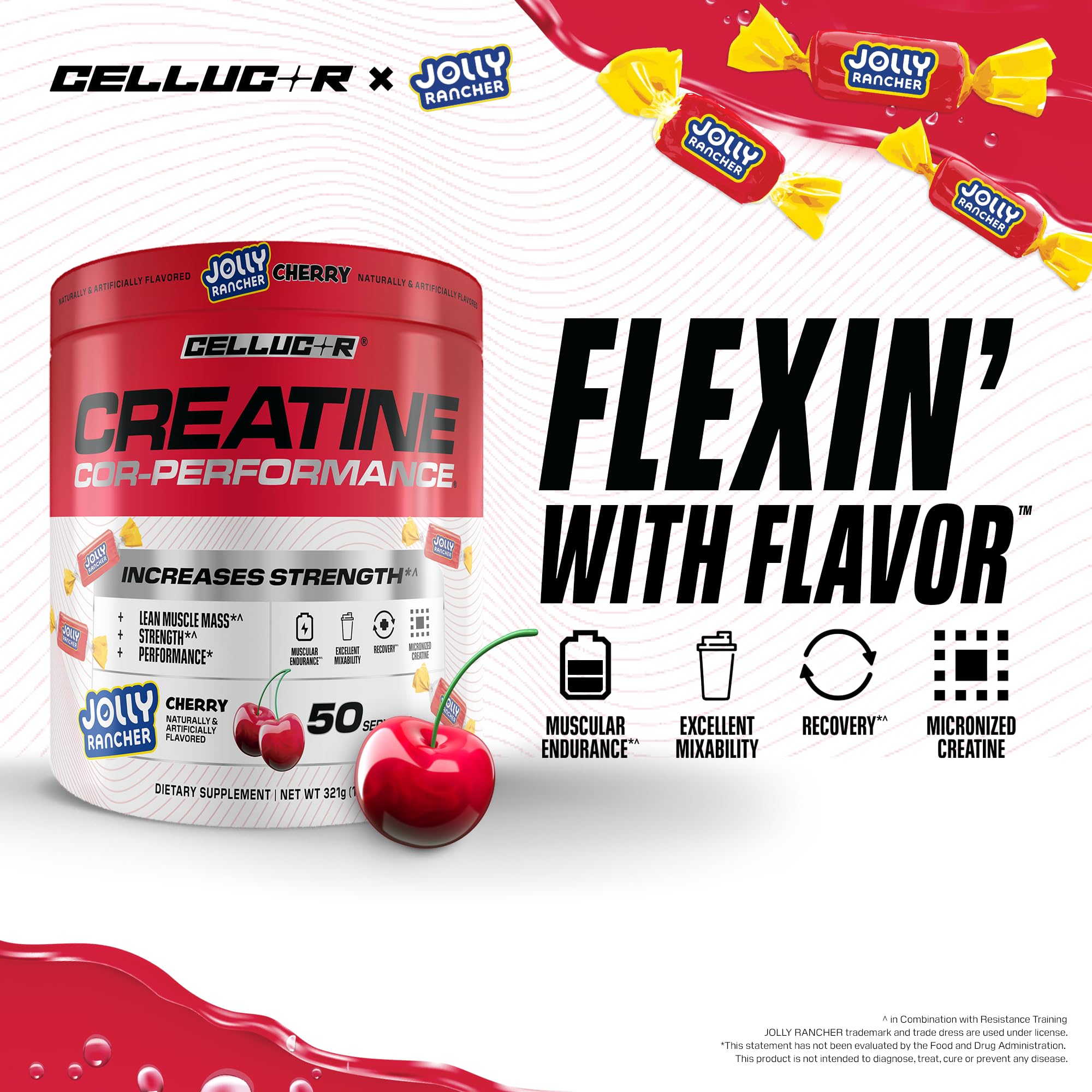 Cellucor COR-Performance Creatine 315g back view with nutritional information