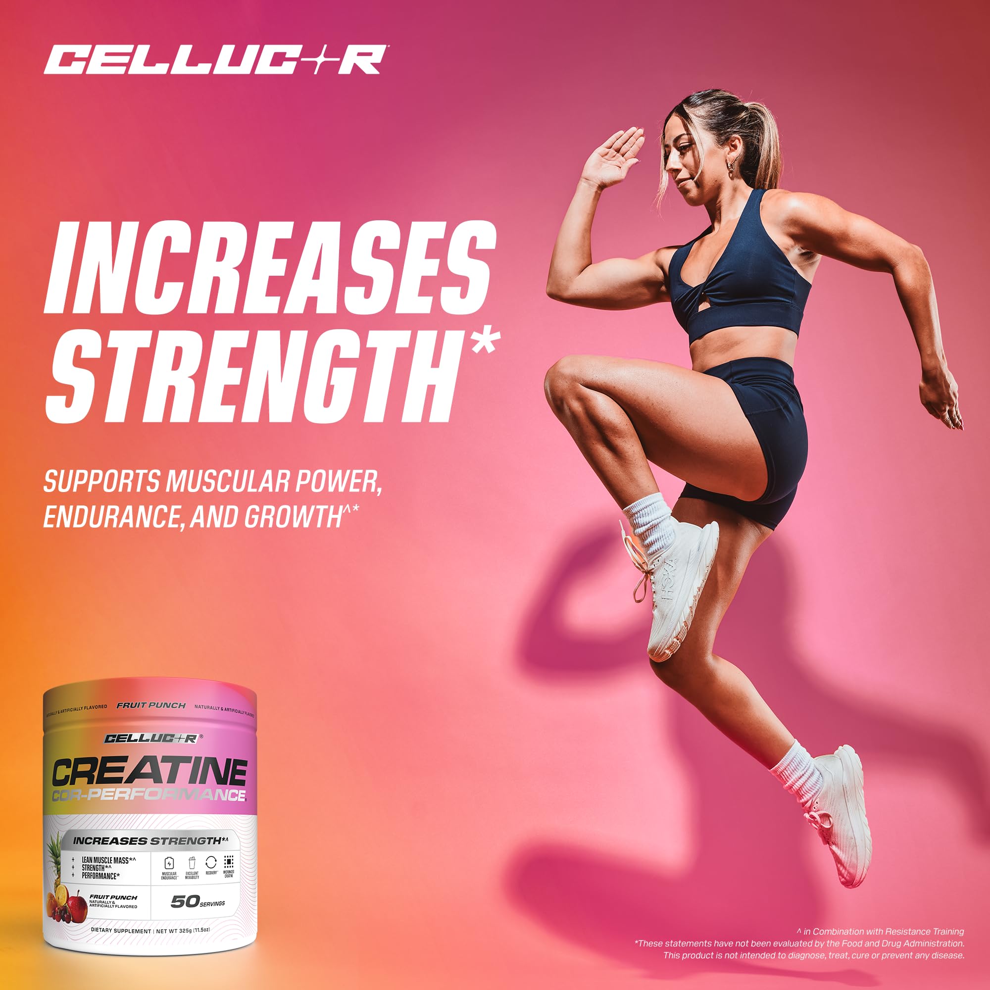 Cellucor COR-Performance Creatine 325g packaging on a wooden table