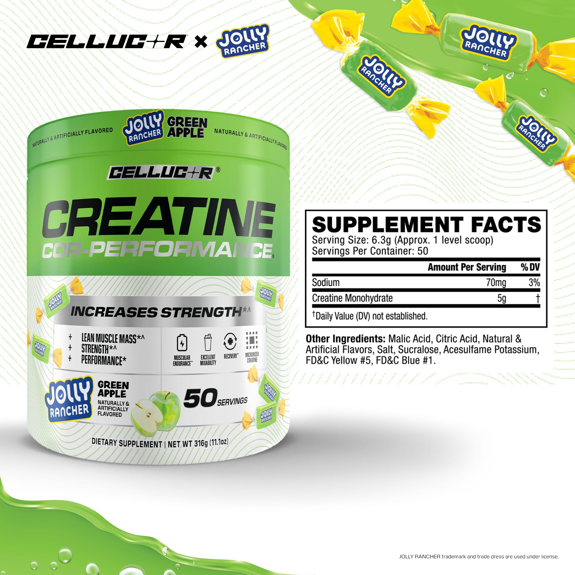 Cellucor COR-Performance Creatine unflavoured powder with measuring scoop