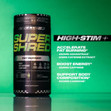 Cellucor Super Shred fat burner on a gym bench
