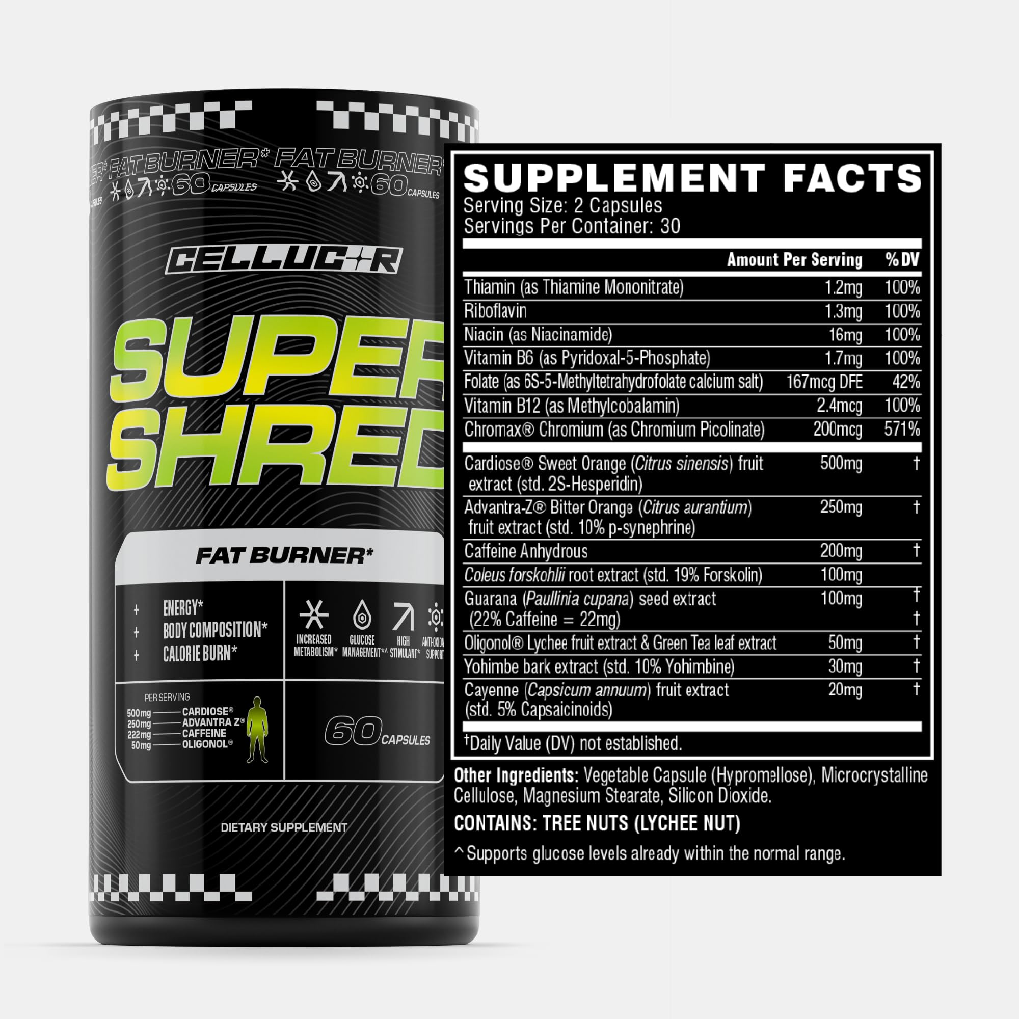 Cellucor Super Shred fat burner side view