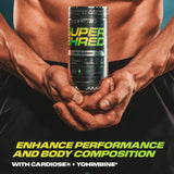 Cellucor Super Shred fat burner with workout equipment
