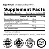 Celly Senolytic Complex Quercetin Supplement ingredients list