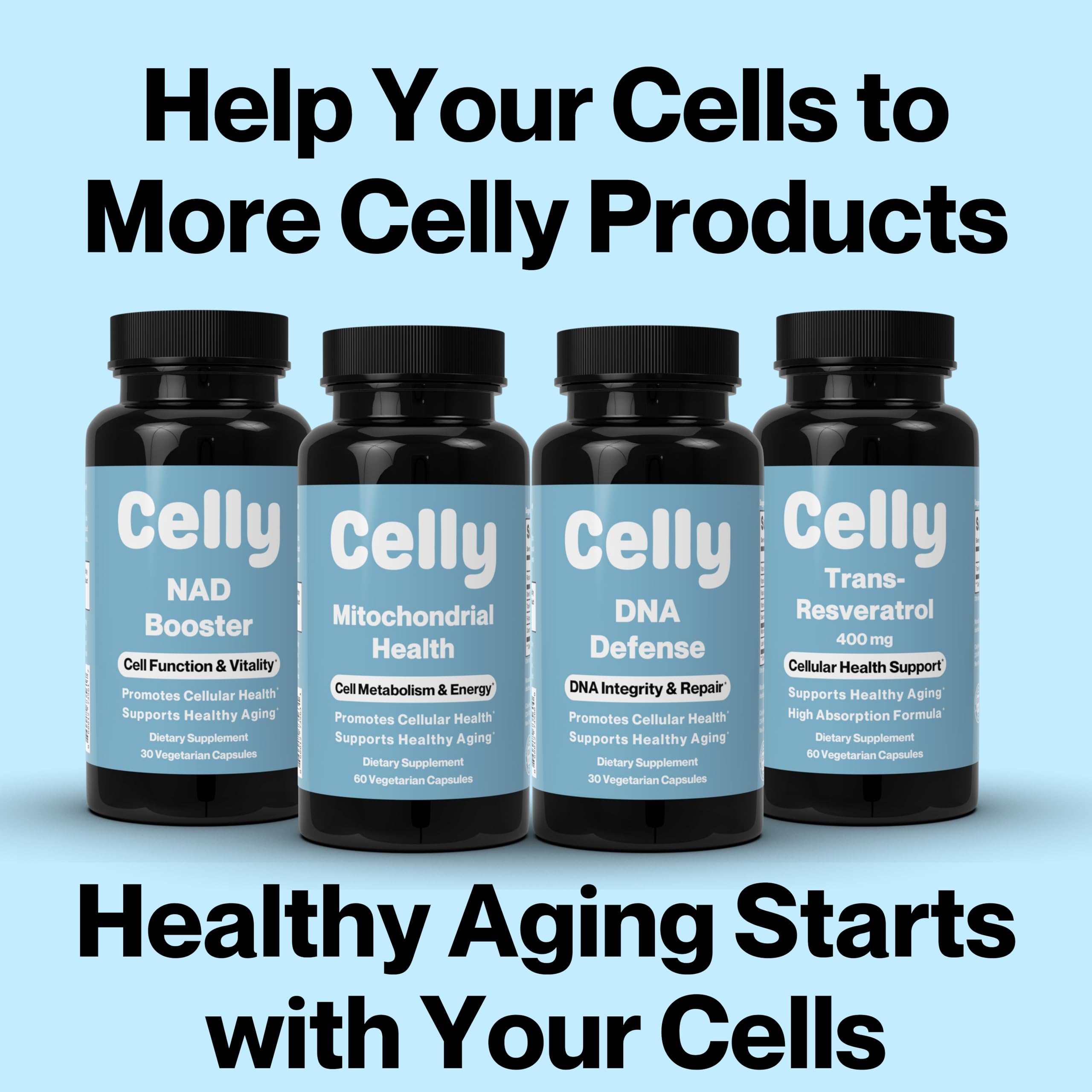 Celly Senolytic Complex Quercetin Supplement packaging details