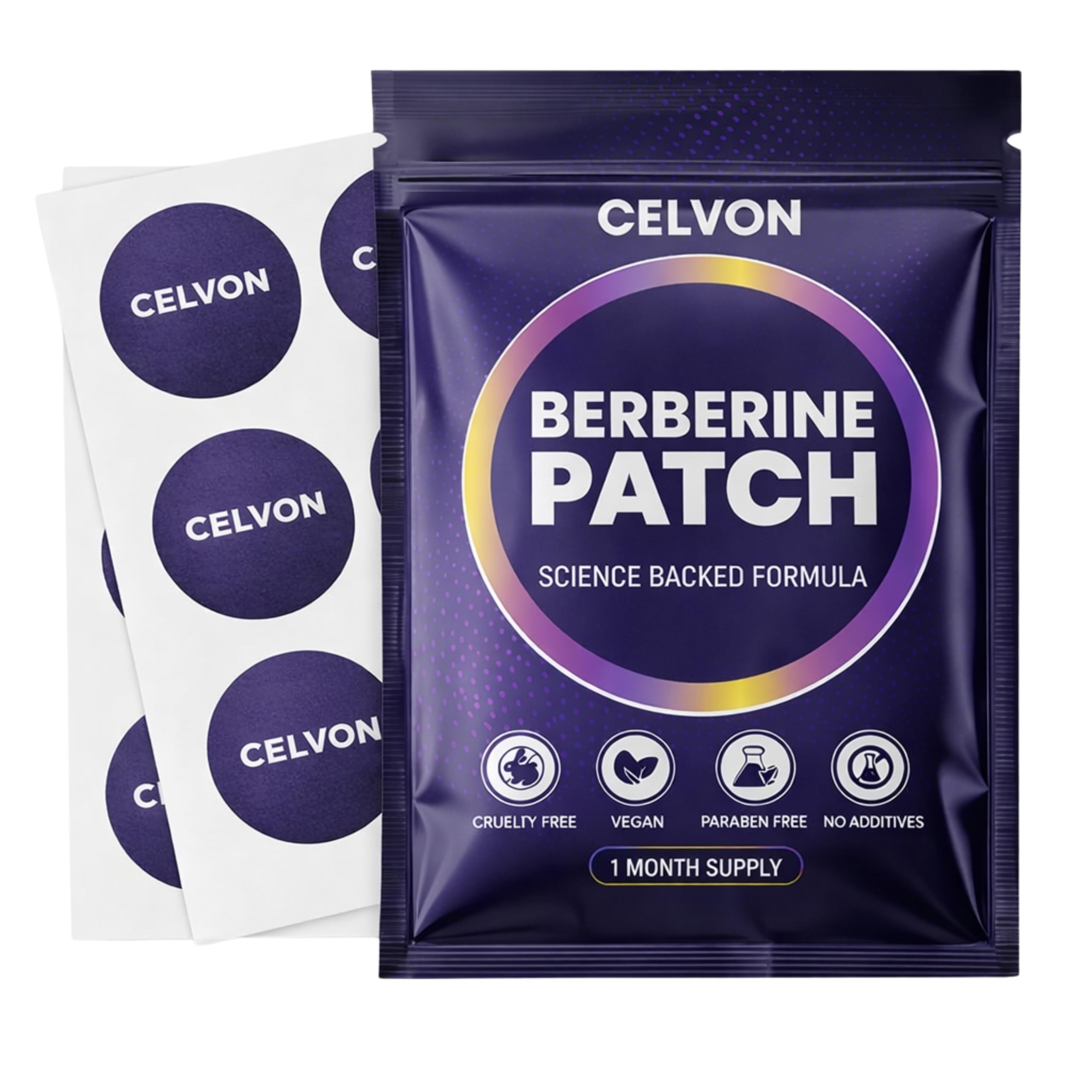 CELVON Berberine Patches front view with packaging