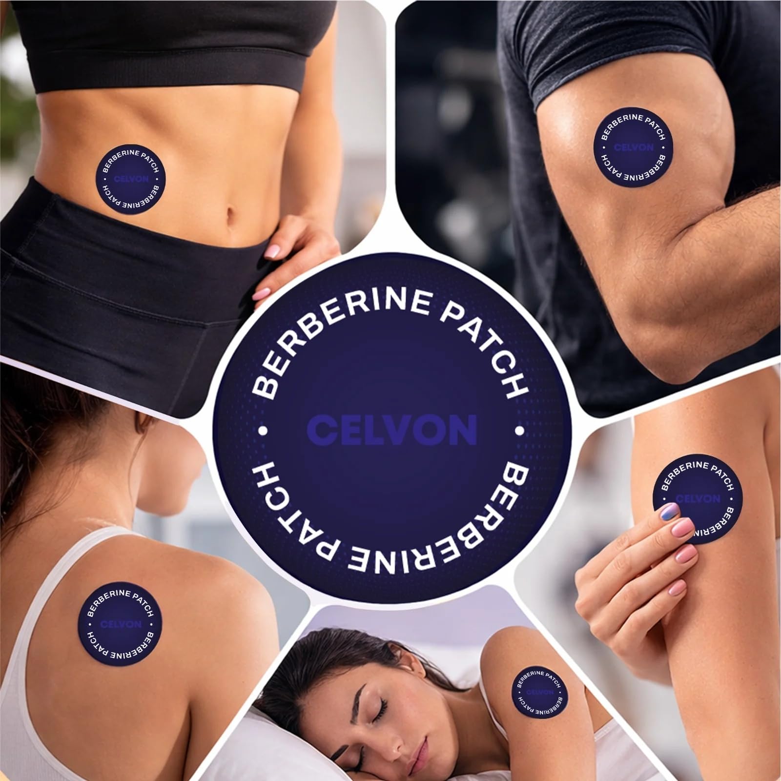 CELVON Berberine Patches showing easy peel-off backing