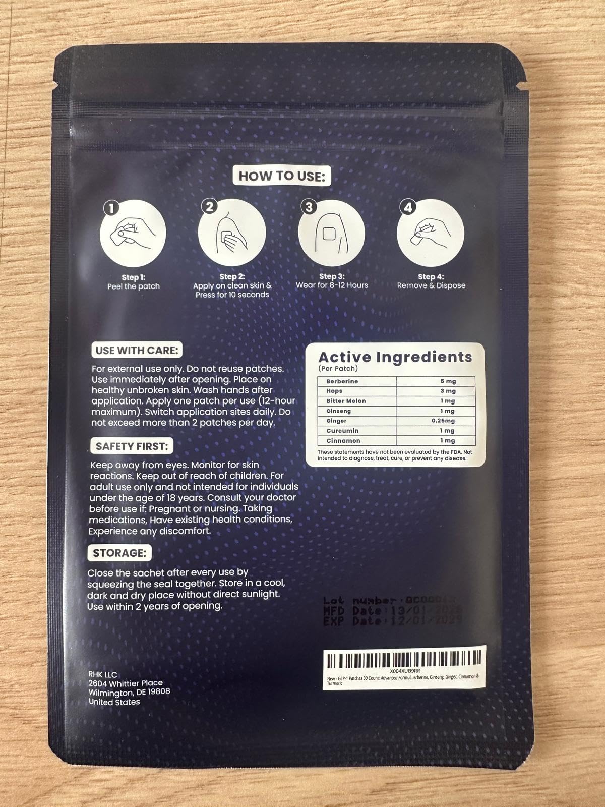 CELVON Berberine Patches with customer support contact information