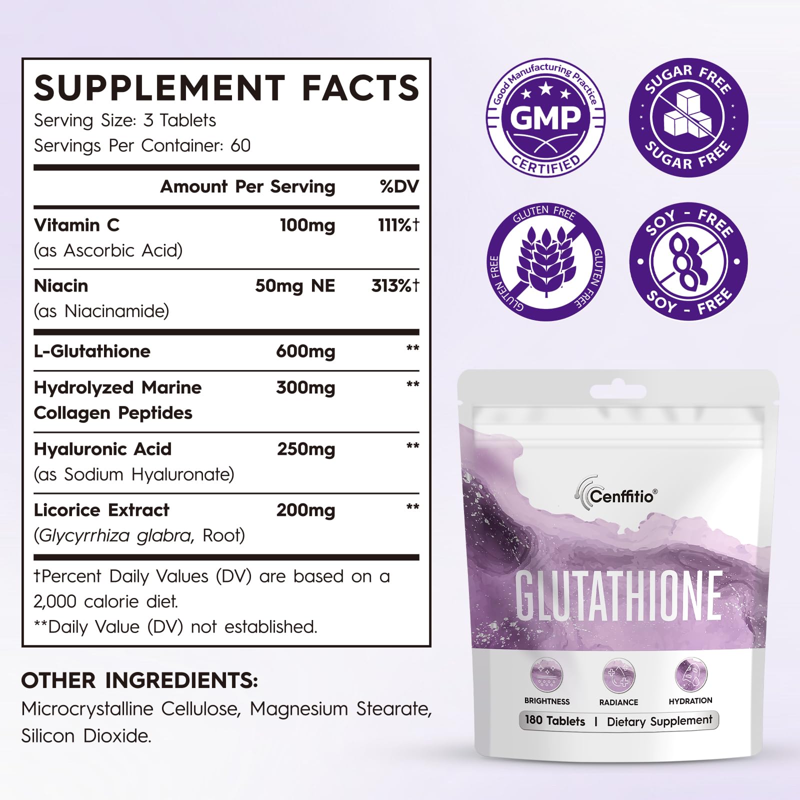 Cenffitio Advanced Glutathione Radiance Formula packaging