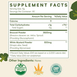 Cenffitio High Potency Sulforaphane Powder nutritional information on packaging