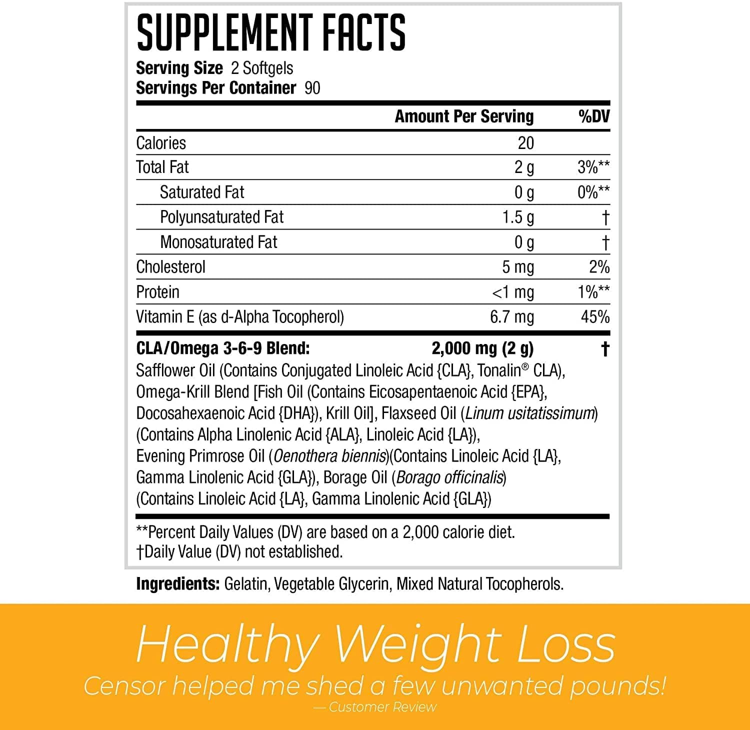 Censor Body Toner CLA Supplement 120g side view