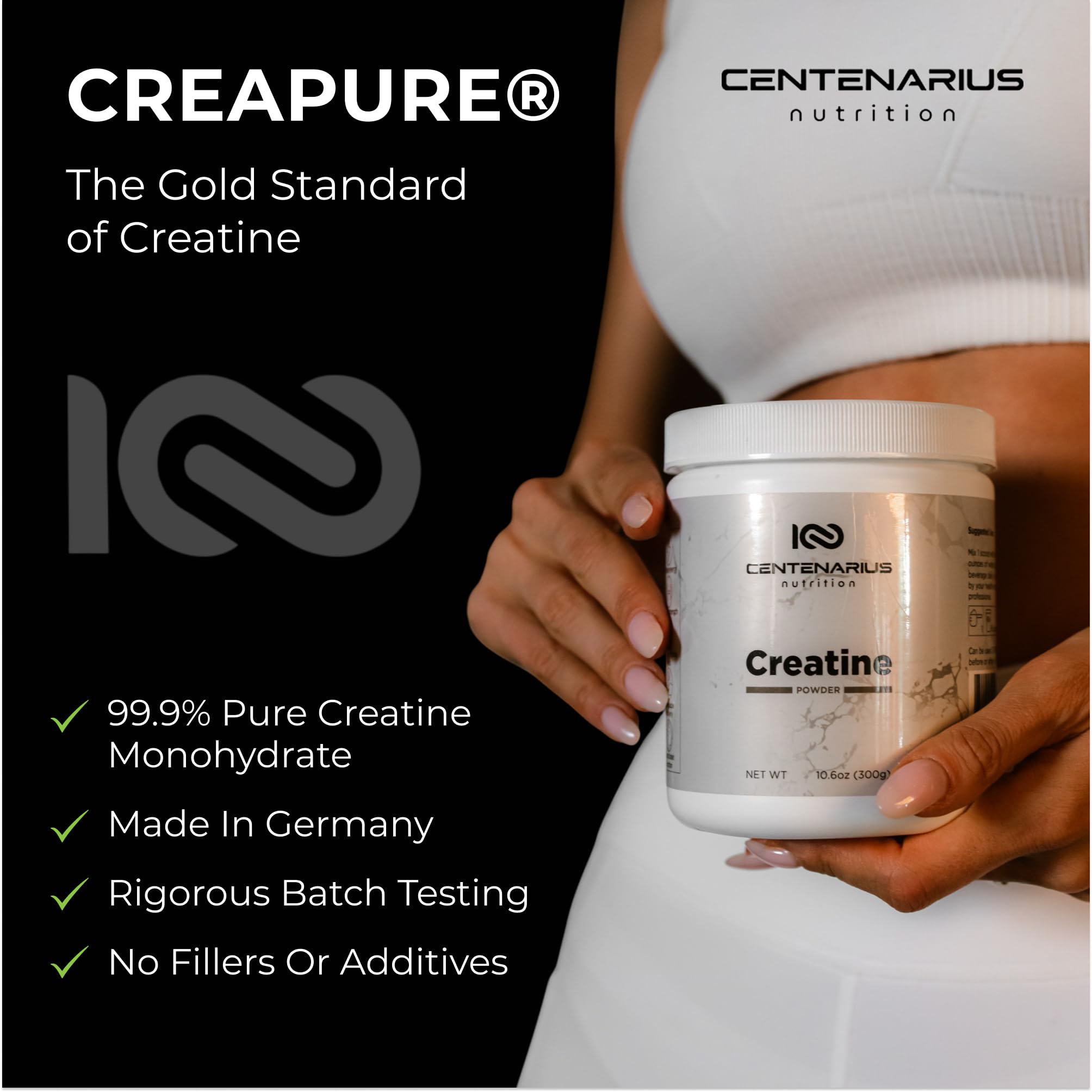 Centenarius Nutrition Creatine Monohydrate close-up of powder