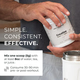 Centenarius Nutrition Creatine Monohydrate in a glass of water