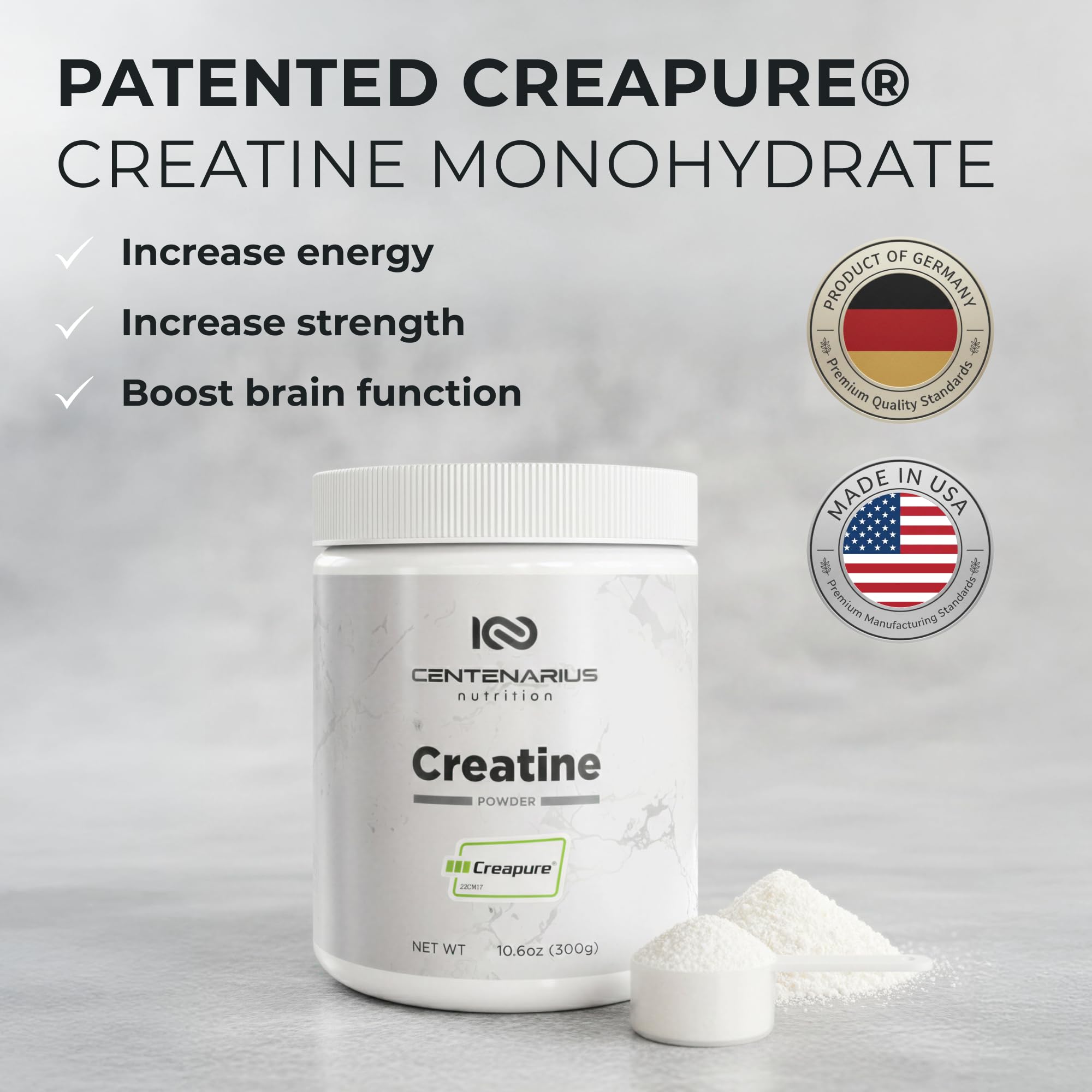 Centenarius Nutrition Creatine Monohydrate side view