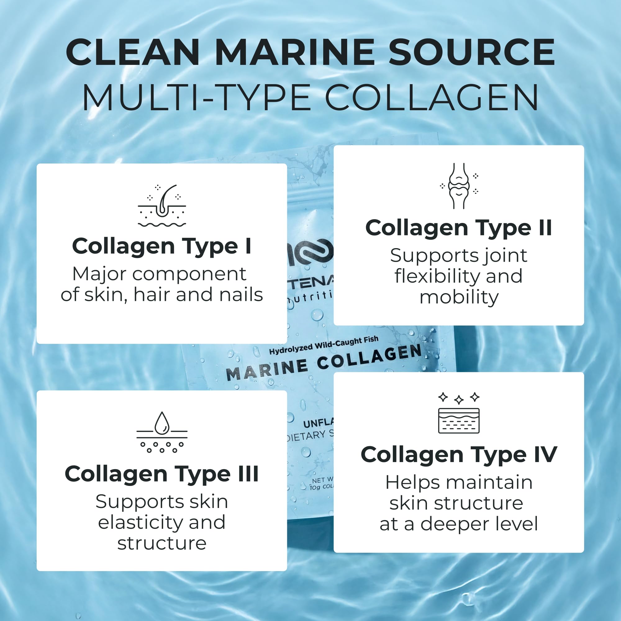 Centenarius Nutrition Marine Collagen Powder 301g back view