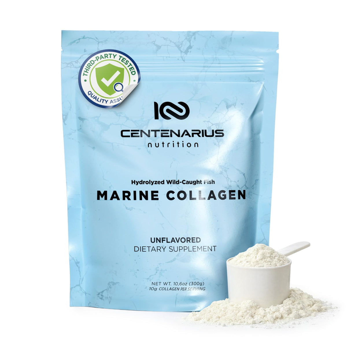 Centenarius Nutrition Marine Collagen Powder 301g front view