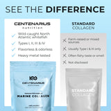 Centenarius Nutrition Marine Collagen Powder 301g scoop