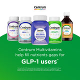 Centrum Minis Silver Multivitamin bottle with a glass of water