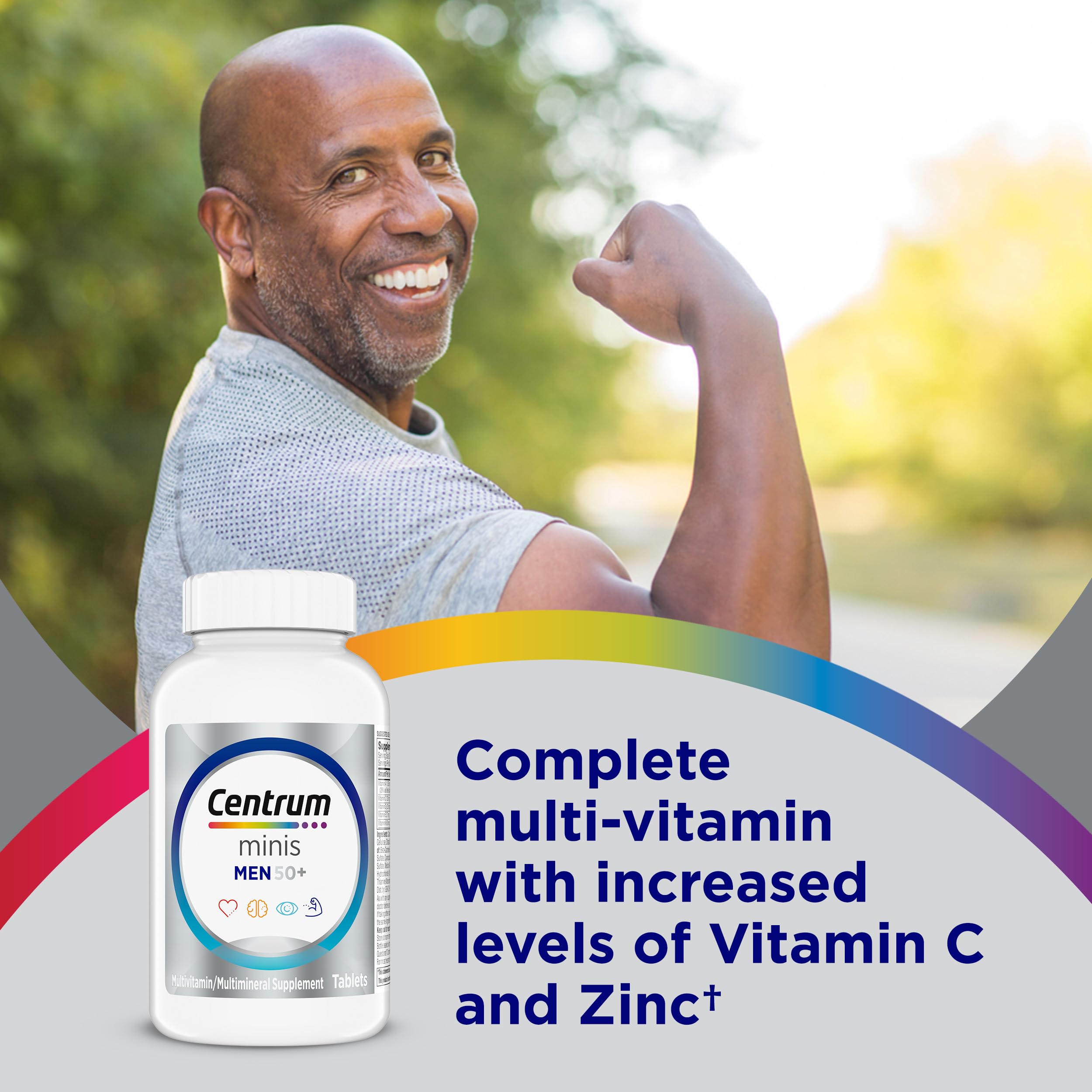 Centrum Minis Silver Multivitamin for Men 50 Plus tablet size comparison