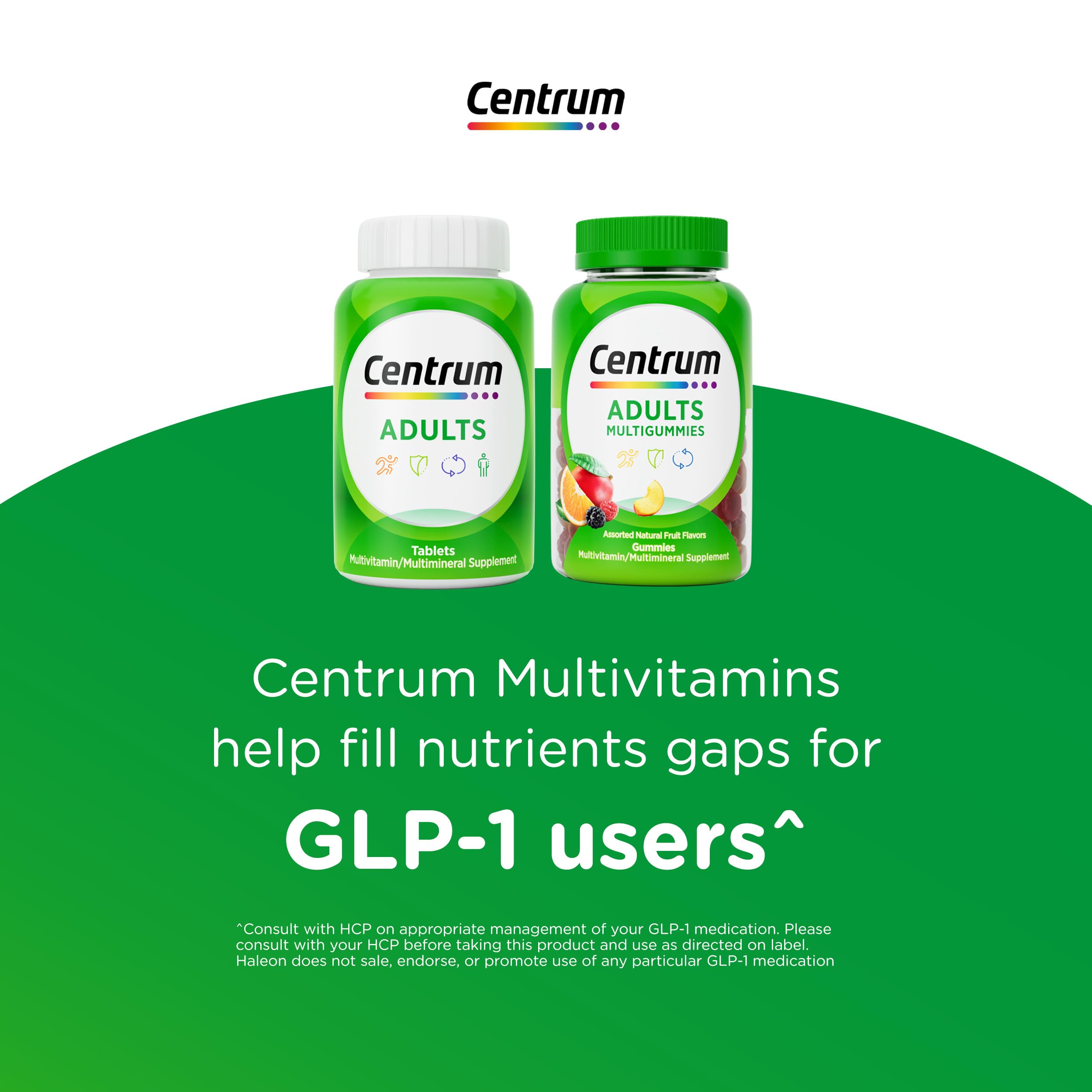 Centrum MultiGummies Gummy Multivitamin nutritional information label
