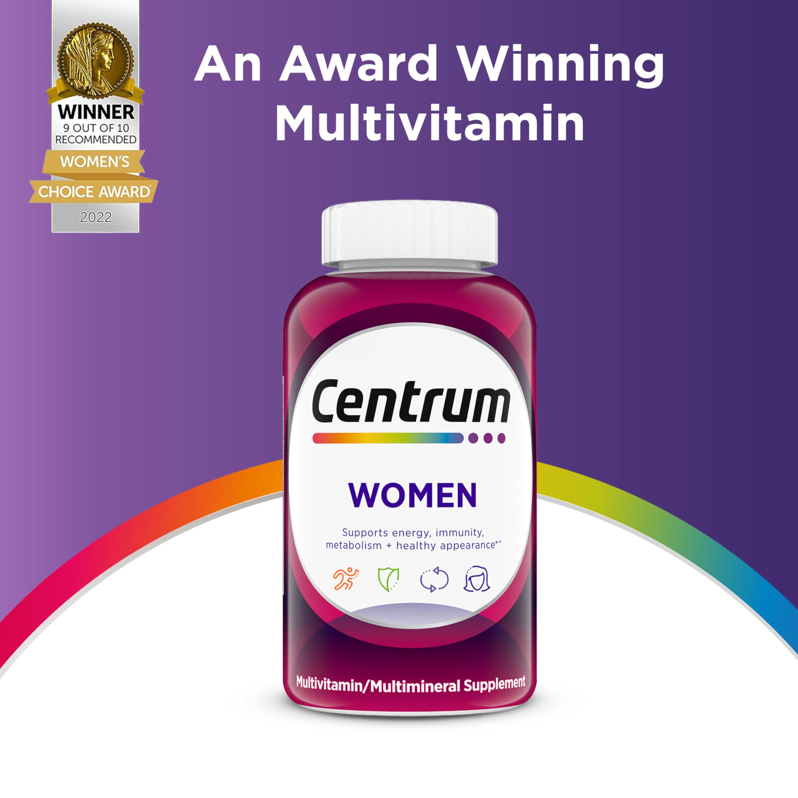 Centrum Multivitamin for Women back view with nutritional information