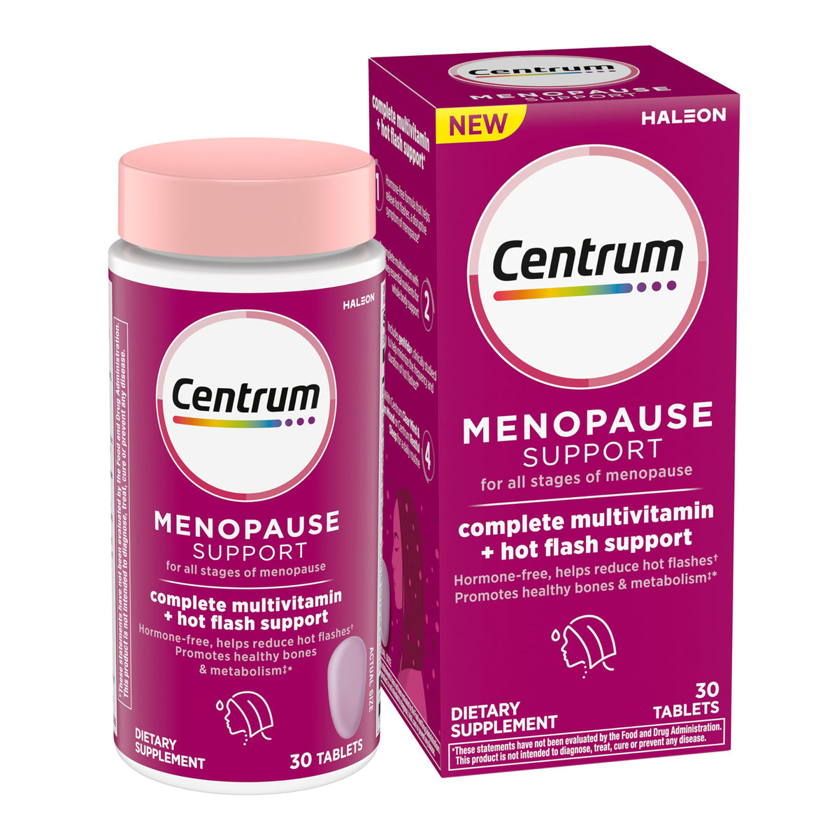 Centrum Multivitamin + Hot Flash Support 30 count bottle front view