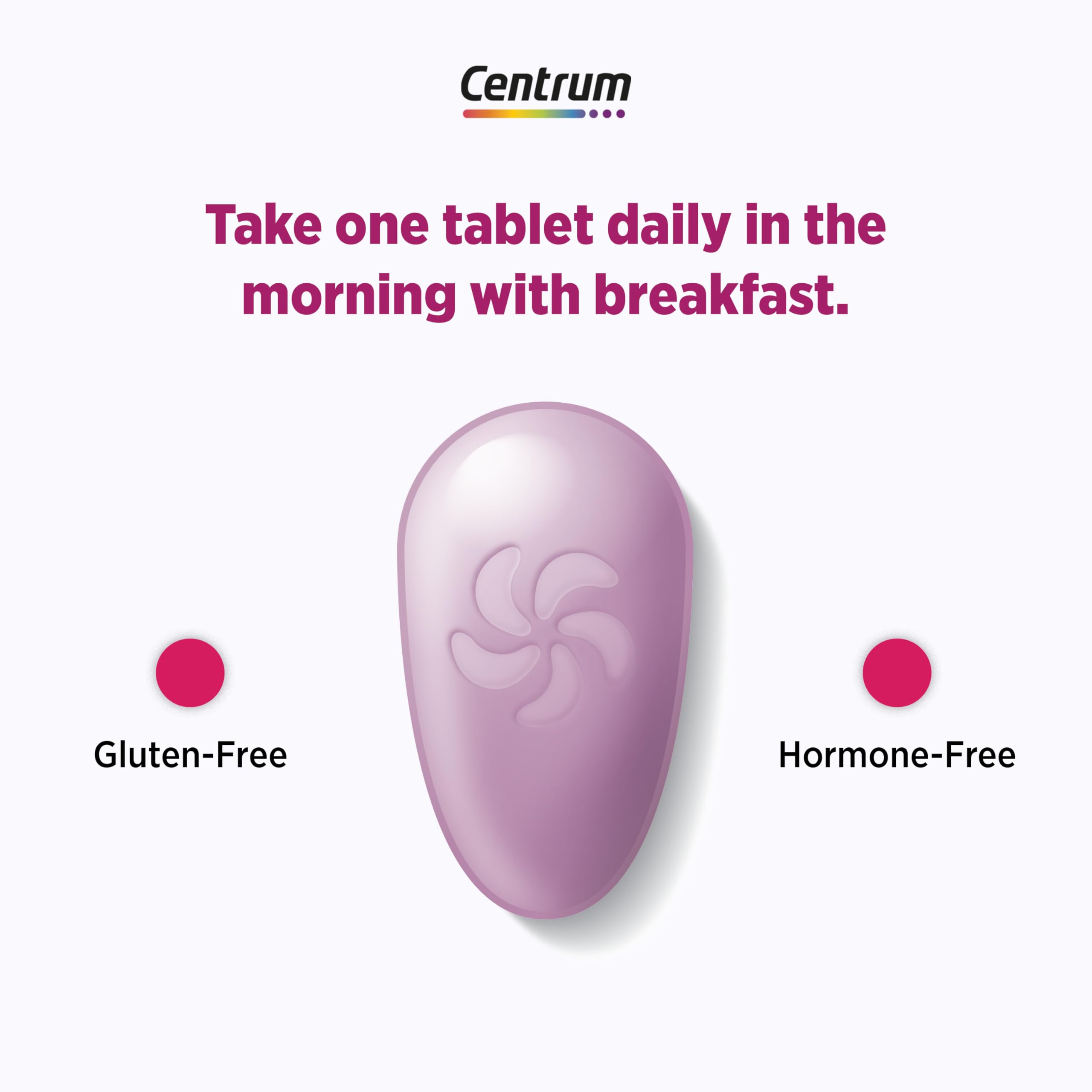 Centrum Multivitamin + Hot Flash Support bottle with a measuring spoon