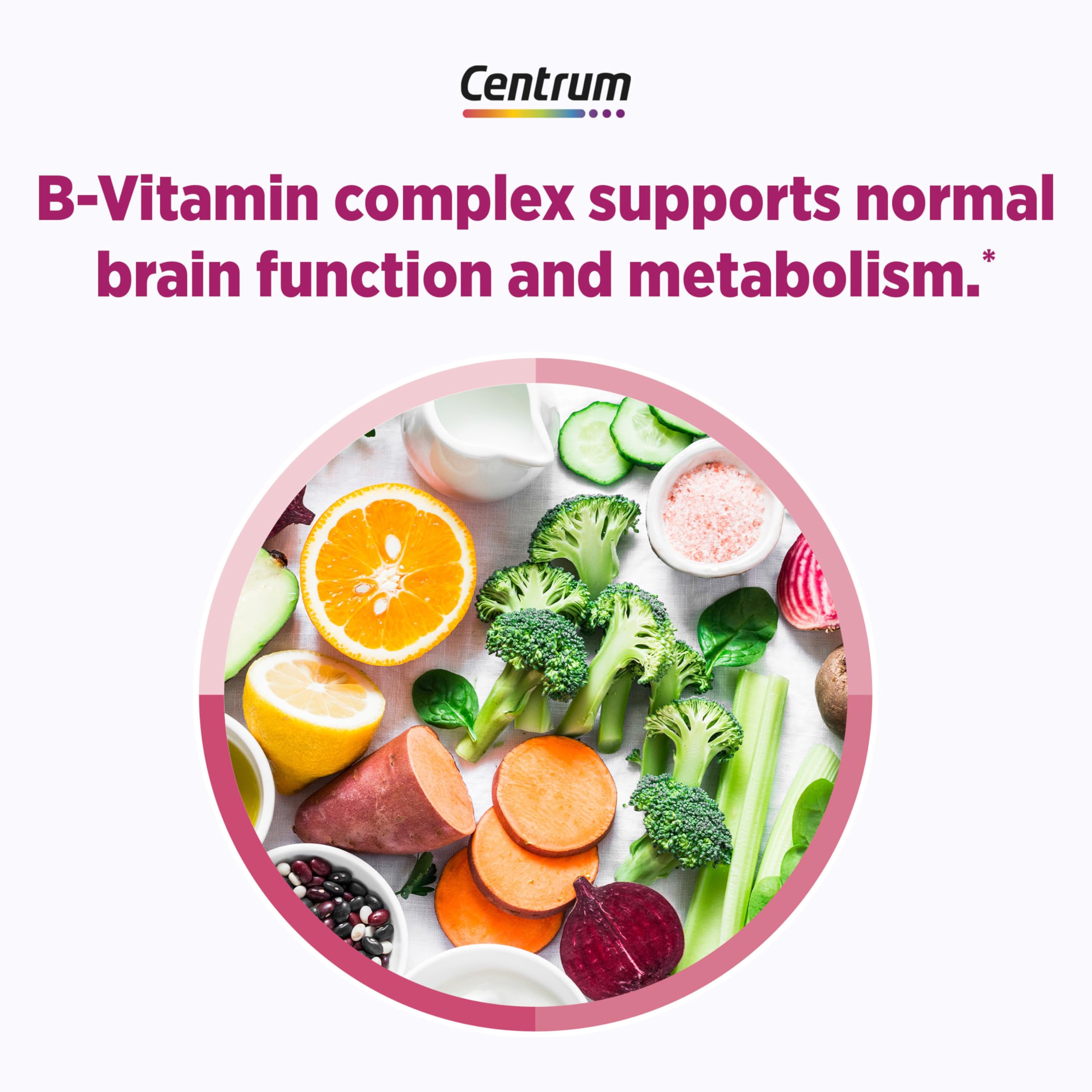 Centrum Multivitamin + Hot Flash Support bottle with nutrition facts
