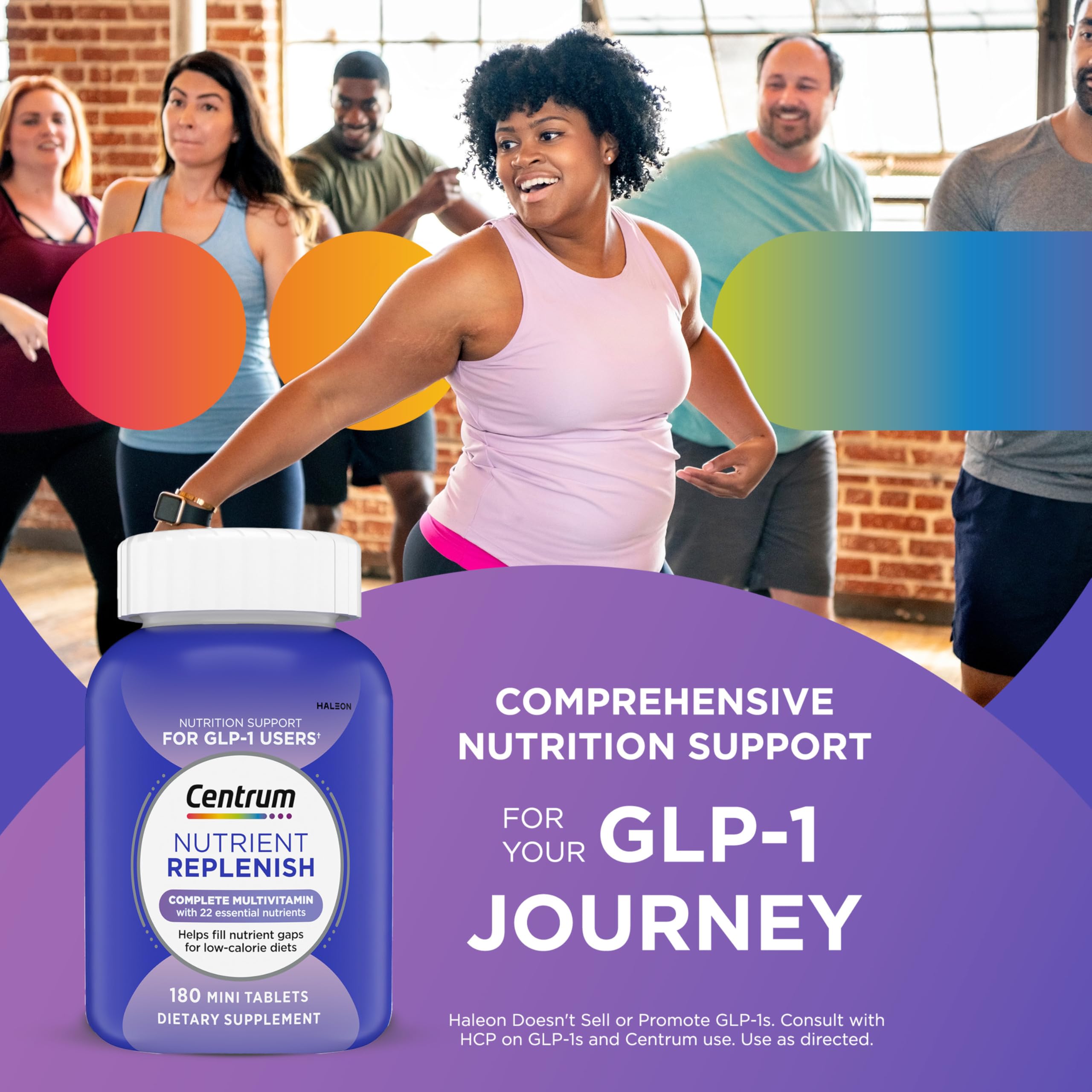Centrum Nutrient Replenish Complete Multivitamin bottle side view