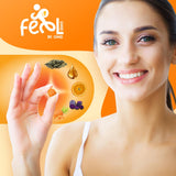 Ceres Nature Pumpkin Seed Oil Gummies with a hand holding one gummy