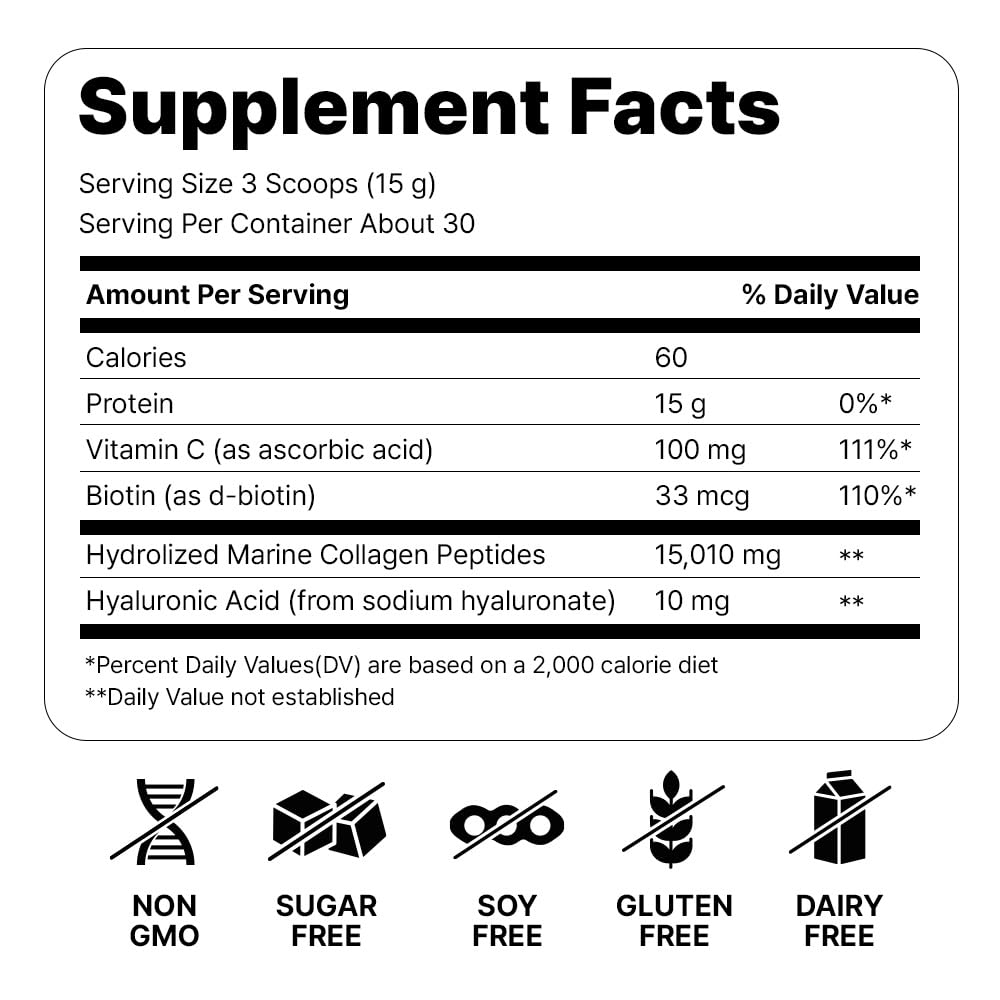 Cevitol Collagen Powder 454g in a bowl with a spoon