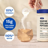 Cevitol Collagen Powder 454g lifestyle scene with ingredients