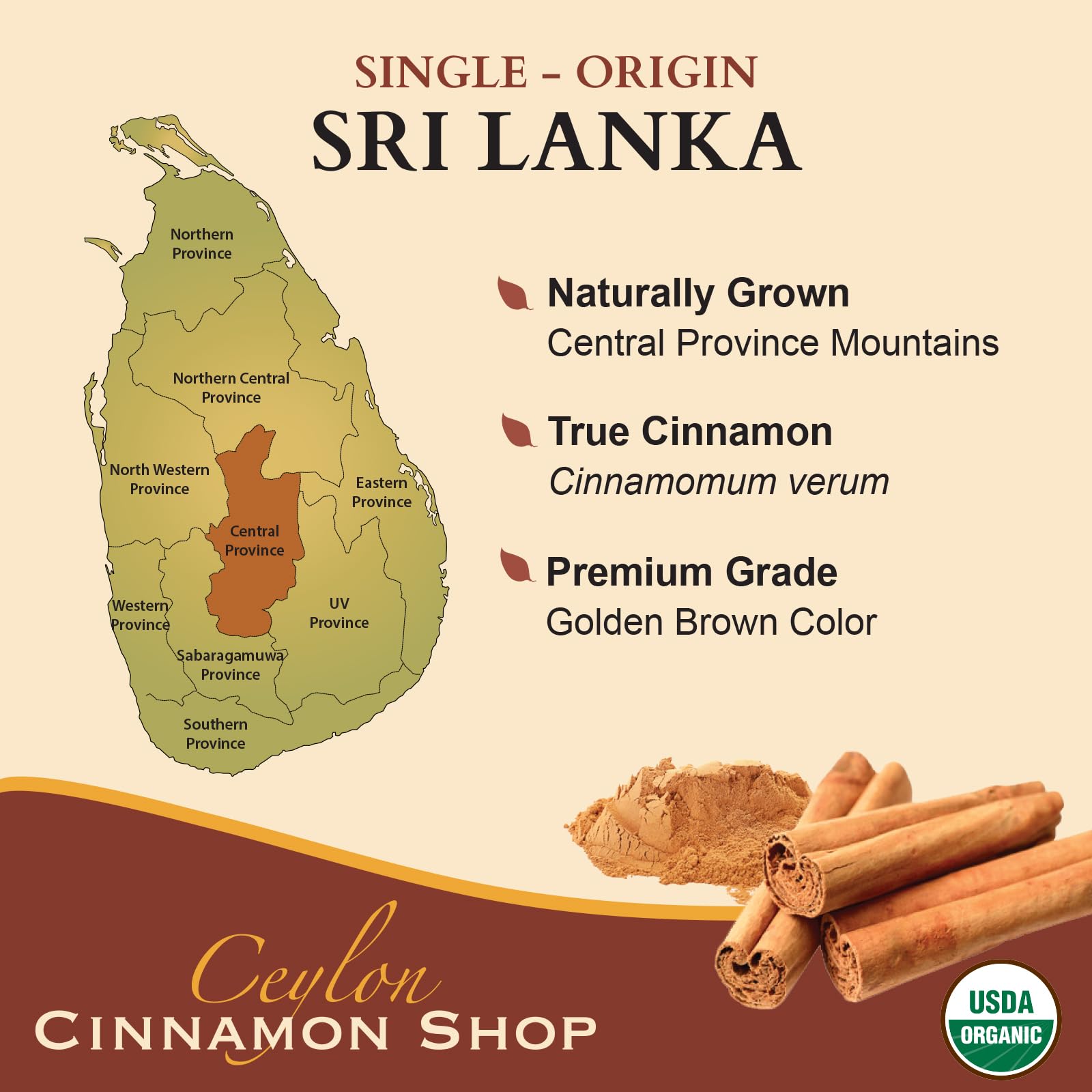 Ceylon Cinnamon Shop Organic Ceylon Cinnamon Capsules close-up