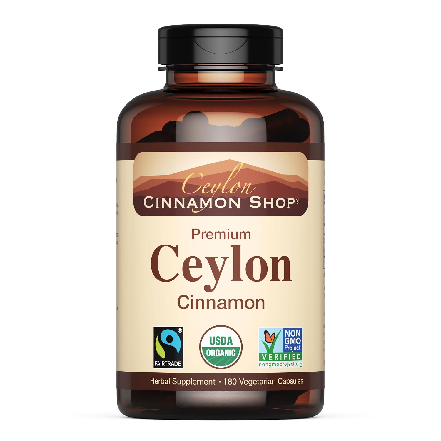 Ceylon Cinnamon Shop Organic Ceylon Cinnamon Capsules front view