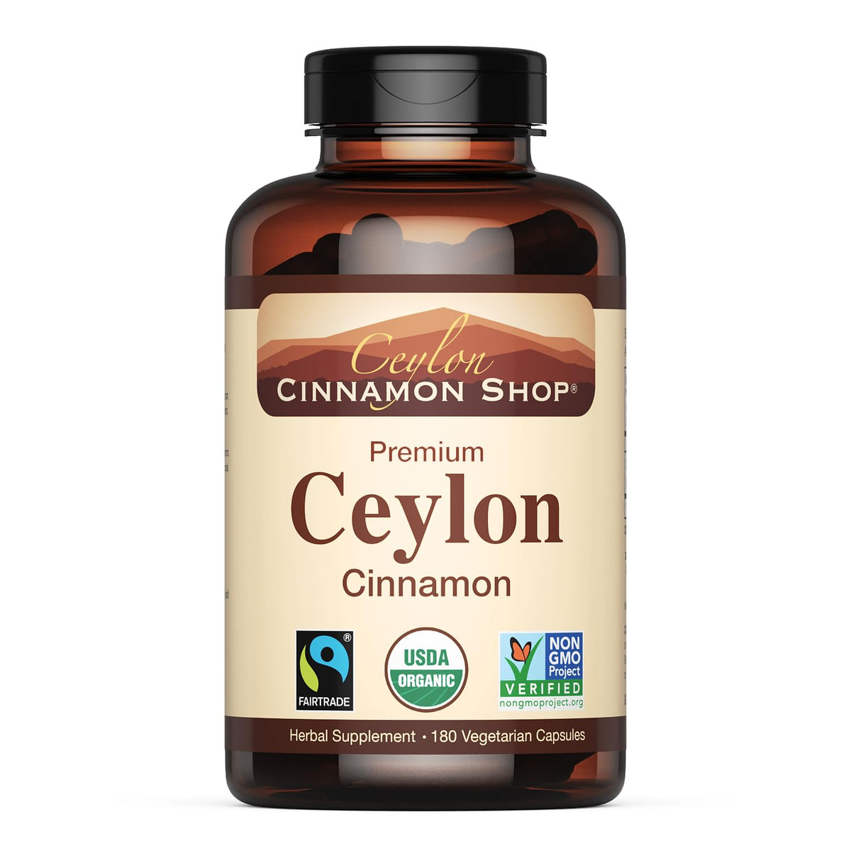 Ceylon Cinnamon Shop Organic Ceylon Cinnamon Capsules front view