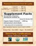 Ceylon Cinnamon Shop Organic Ceylon Cinnamon Capsules with herbal ingredients