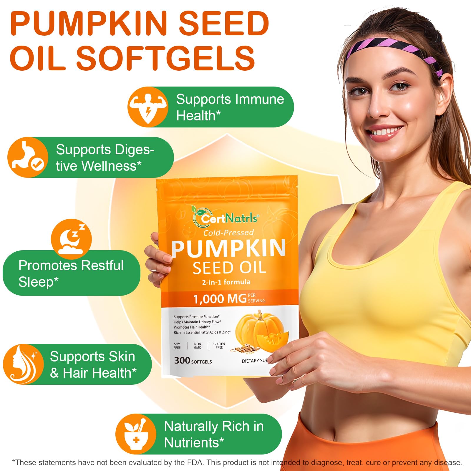 CFHQXSZ Pumpkin Seed Oil Softgels with other herbal supplements