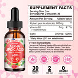 CFILIHTC Alpha Lipoic Acid 600mg liquid drops with a glass of water