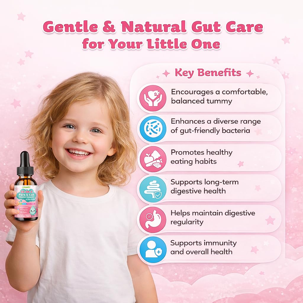 CFILIHTC Herbal Gut Cleanse for Kids packaging with ingredients listed