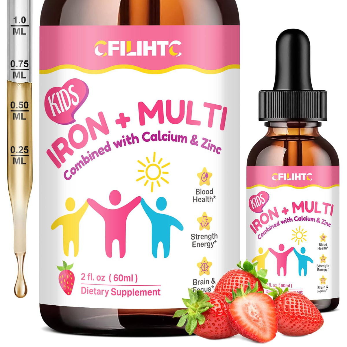 CFILIHTC Iron Drops for Kids 150g liquid supplement front view