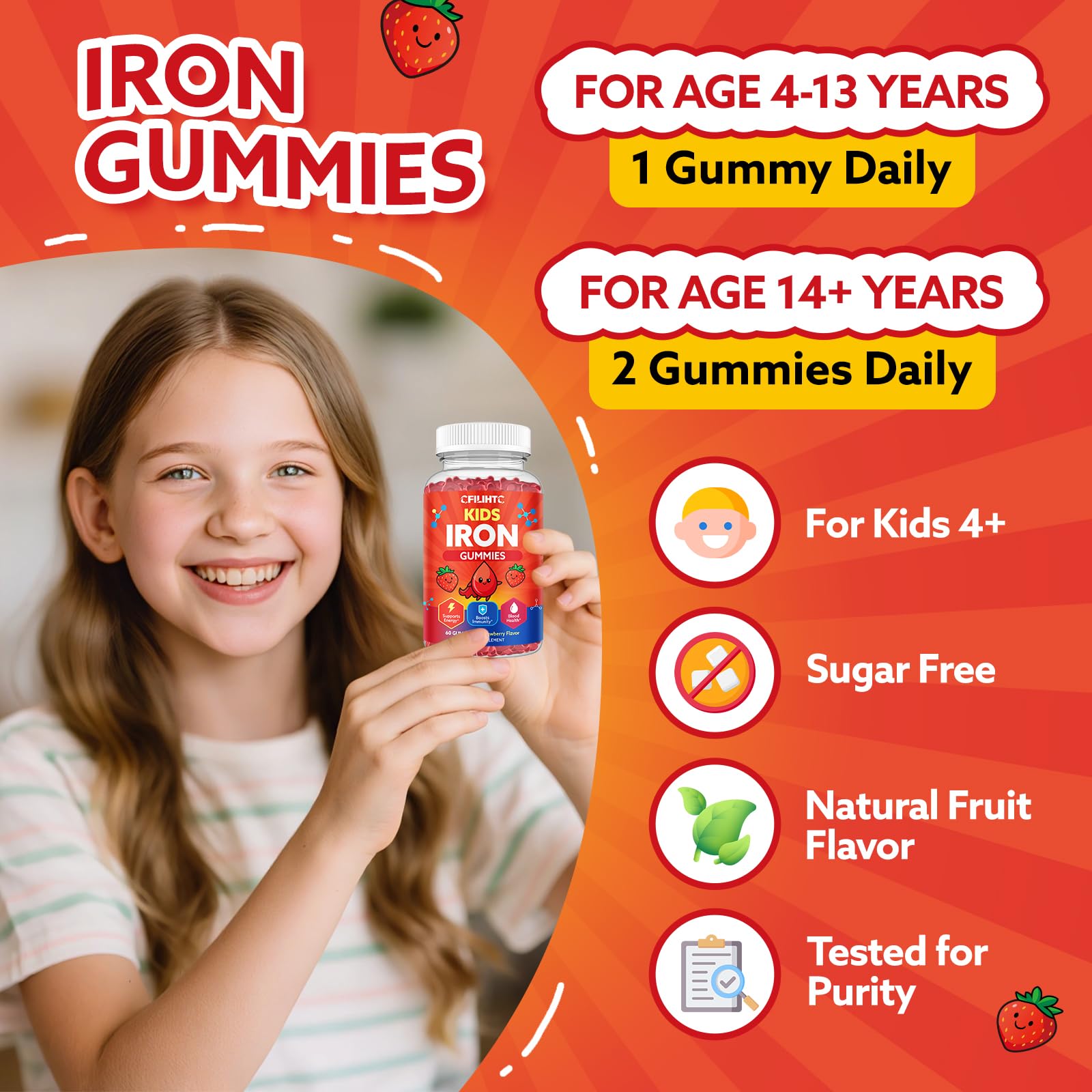 CFILIHTC Iron Gummies displayed with other vitamins