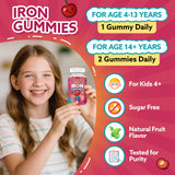 CFILIHTC Iron Gummies for Kids 60 Count Strawberry gummies in a bowl