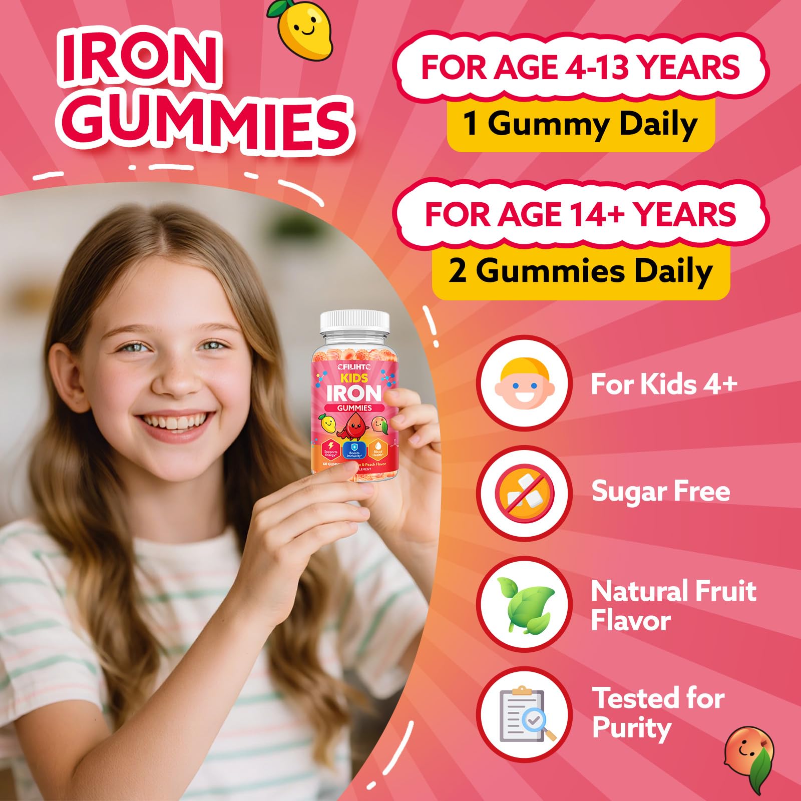 CFILIHTC Iron Gummies in a child's hand