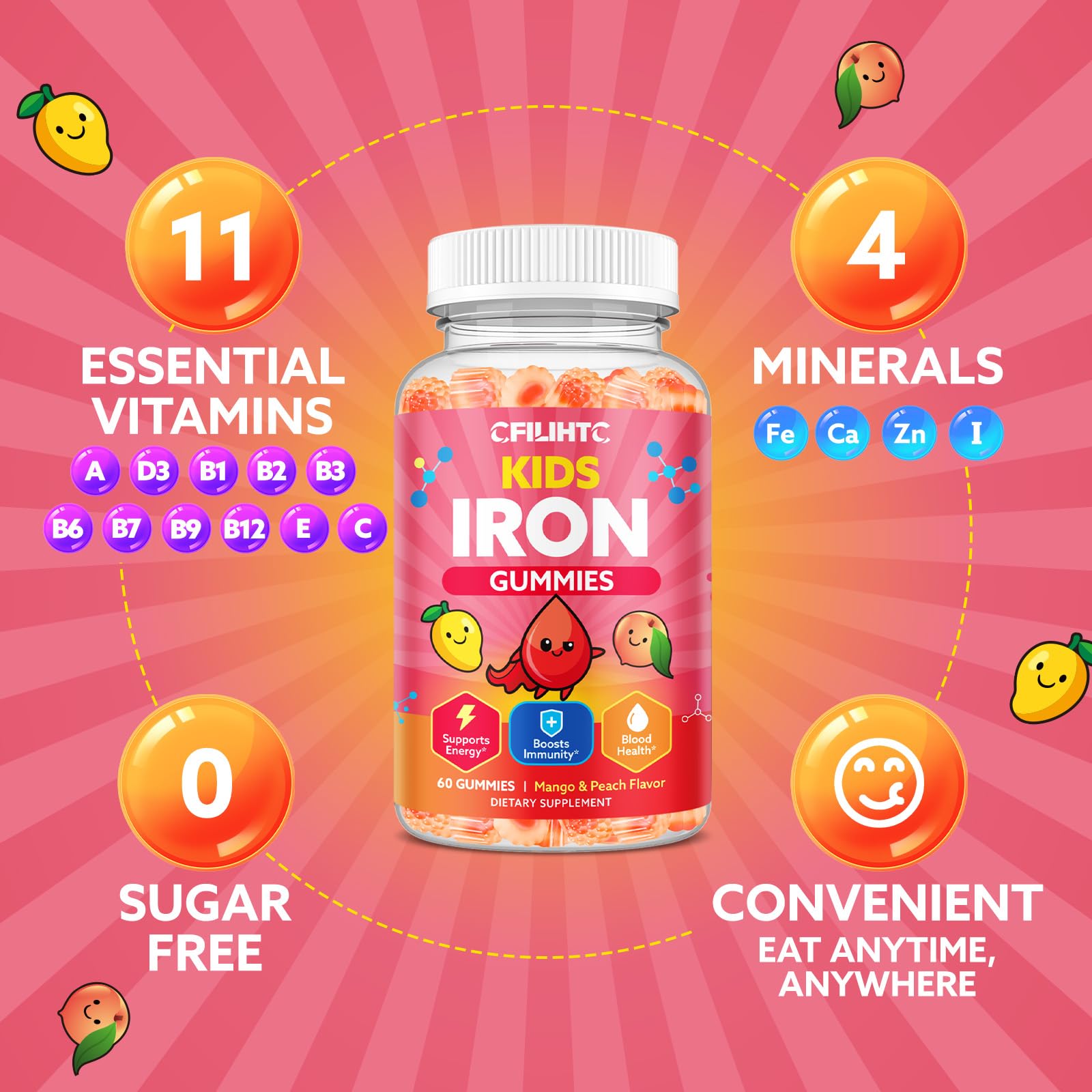 CFILIHTC Iron Gummies with other vitamins