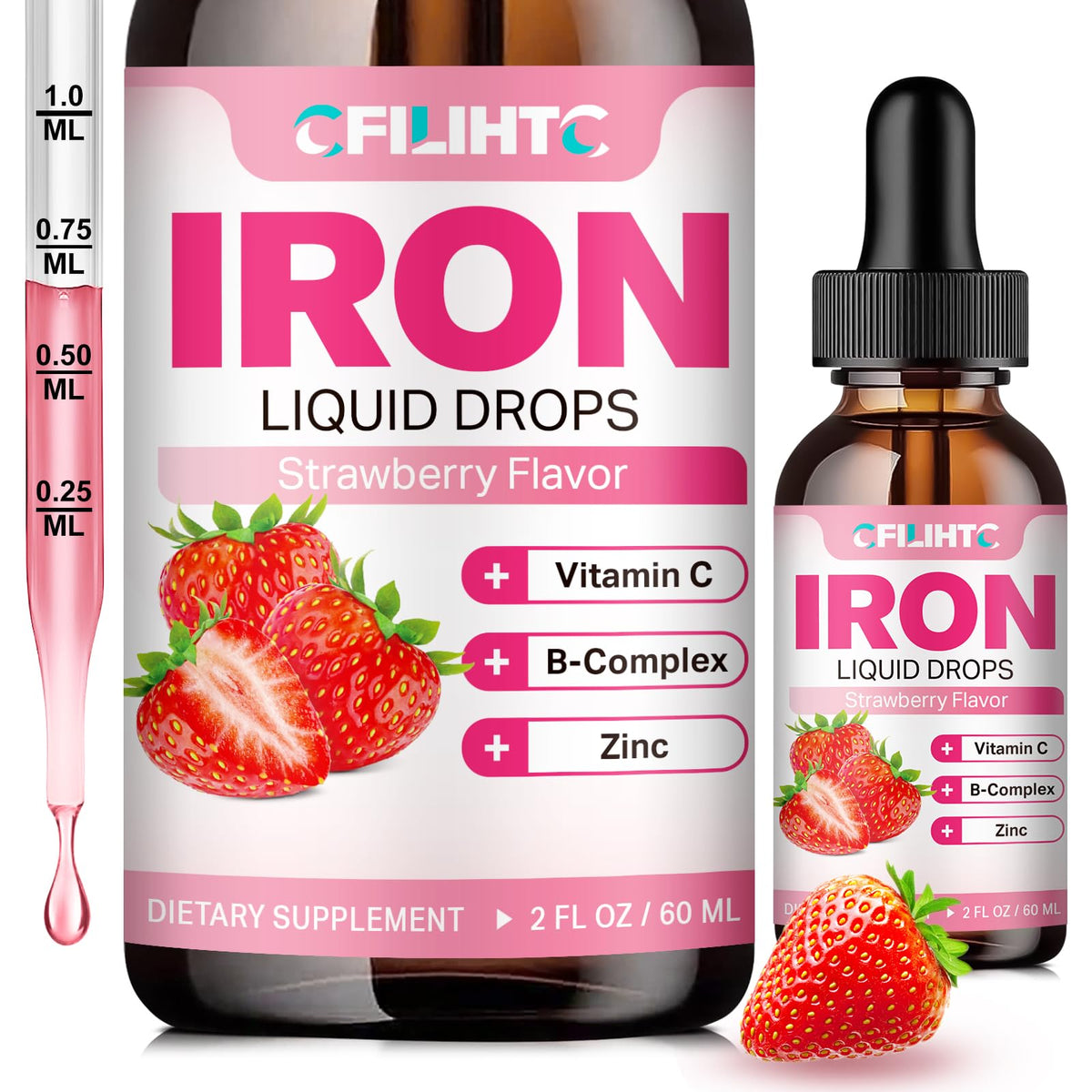 CFILIHTC Iron Liquid Drops front view with packaging