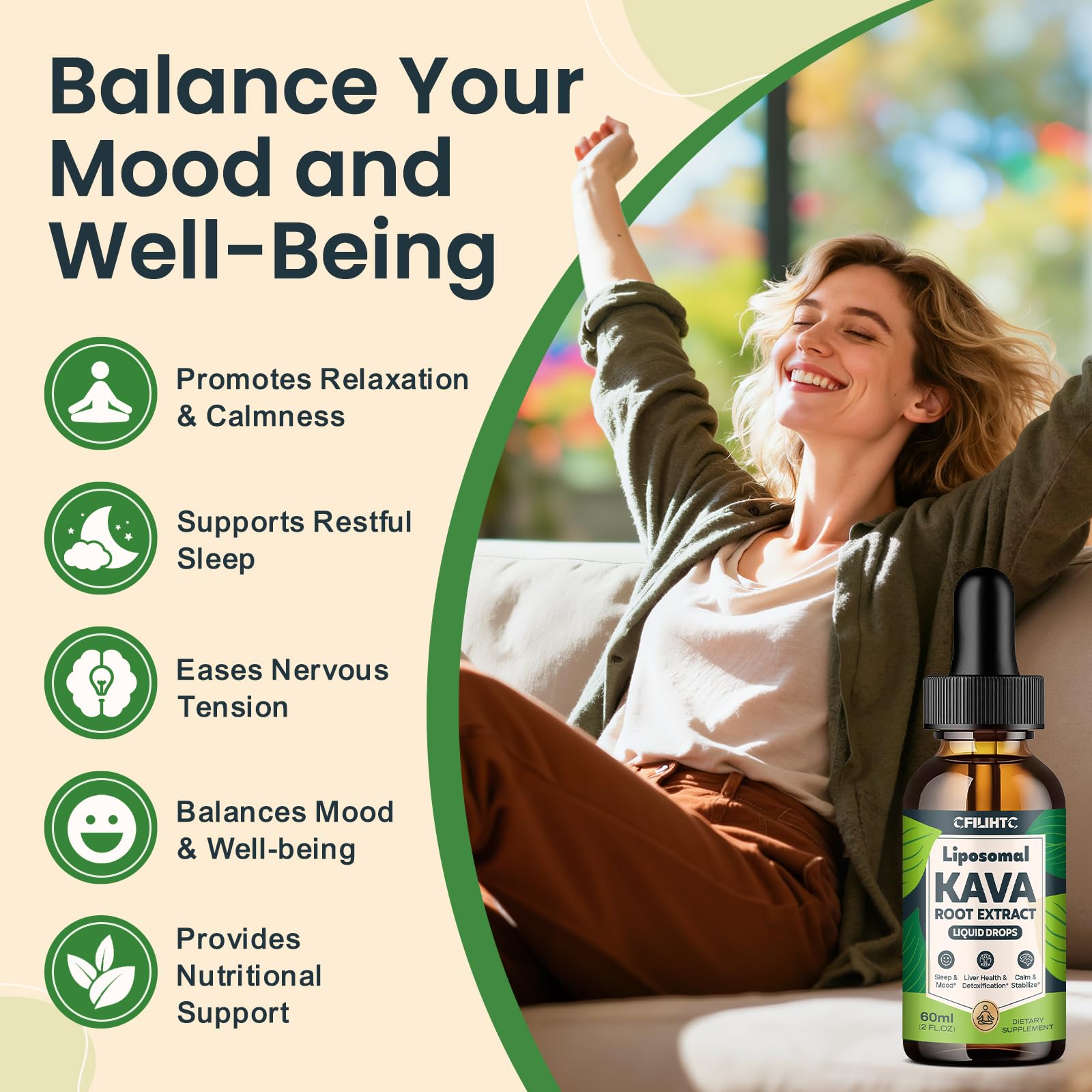 CFILIHTC Kava Kava Liquid Drops 150g bottle with dropper