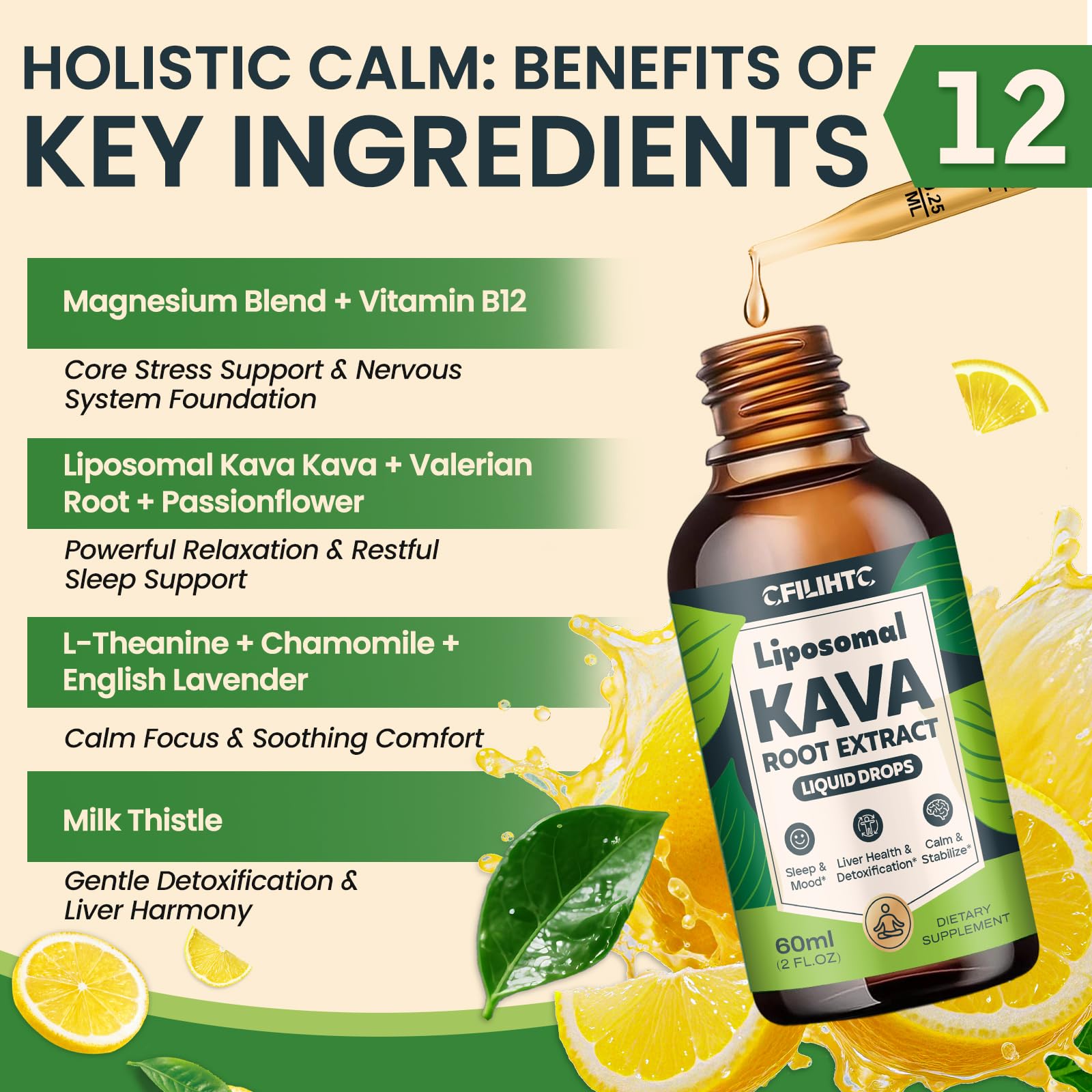 CFILIHTC Kava Kava Liquid Drops 150g ingredients list