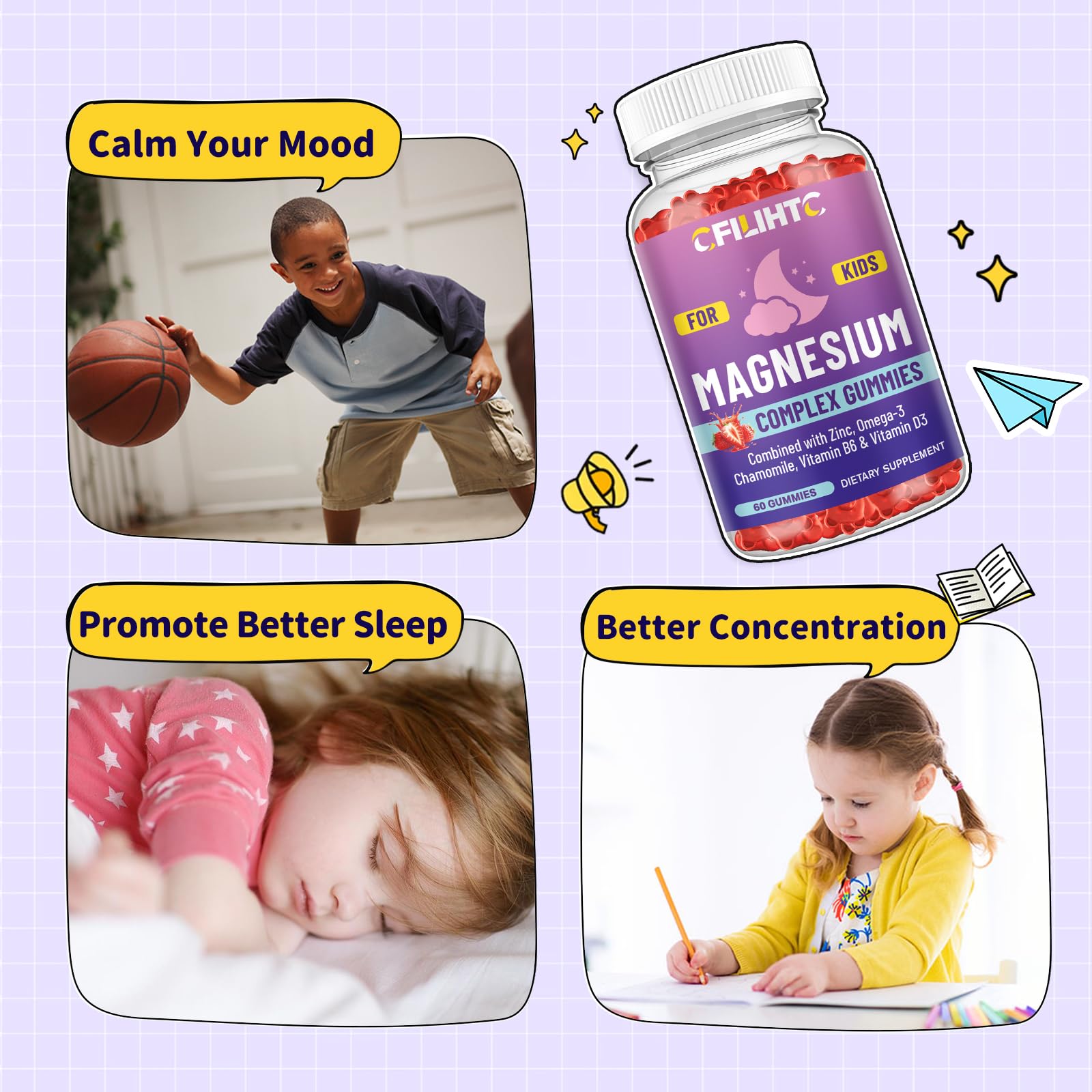 CFILIHTC Kids Magnesium Gummies nutritional information